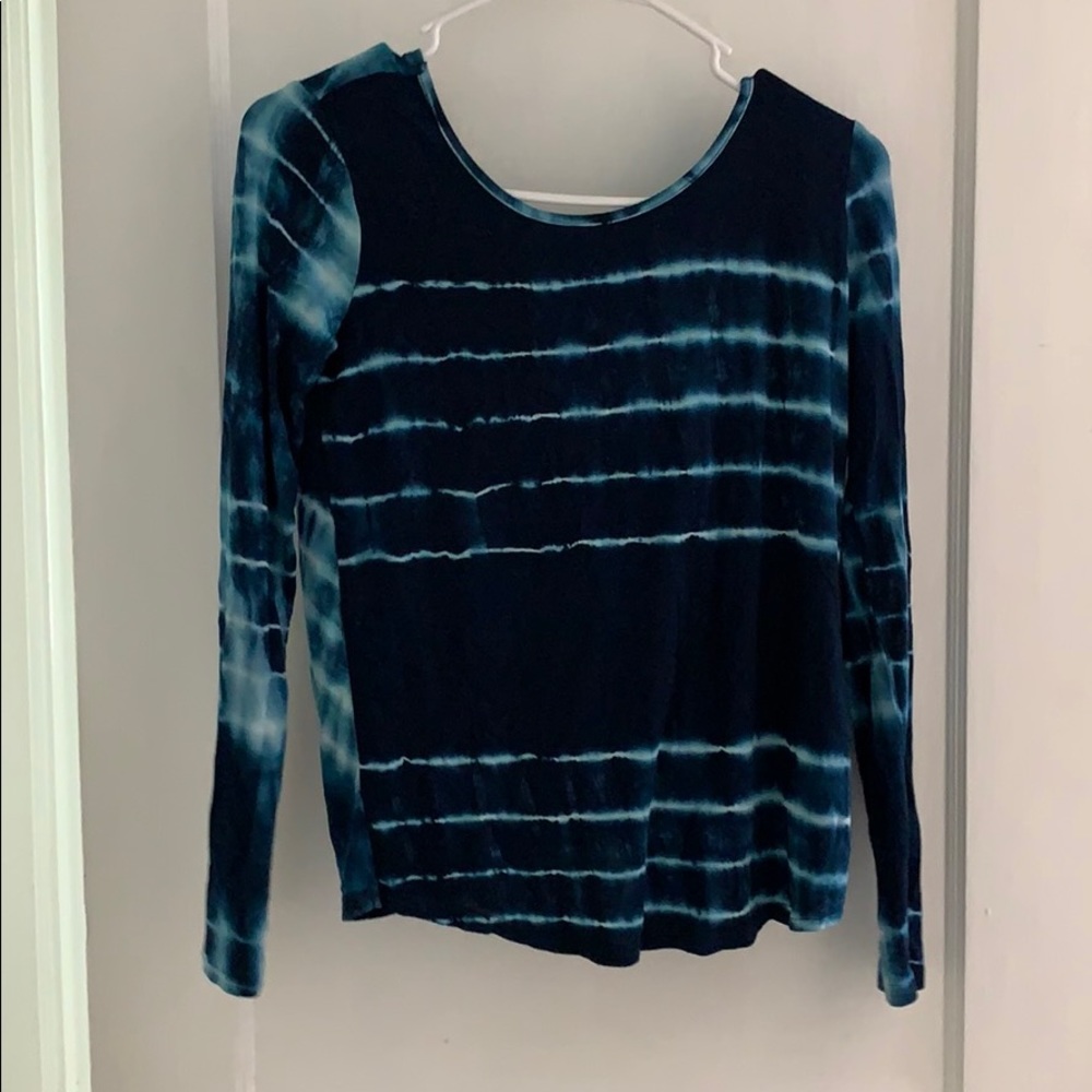 long sleeve open back shirt